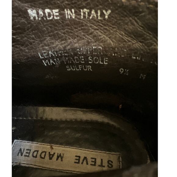 Steve Madden Men's Black Leather Monk Strap Silver Buckle Ankle Boot Size 9.5 - Picture 8 of 8